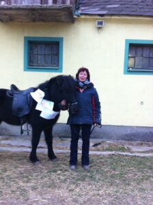 Christina Stowasser mit einem Islandpferd
